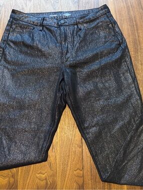 Old Navy Metallic Dark Shine Ankle/crop Jeans NWOT size 12 High Rise OG Straight